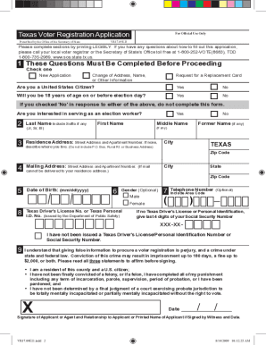 Texas Voter Registration Form