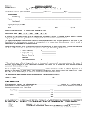 Get and Sign Disclosure Controlled Business Arrangement 1997-2022 Form