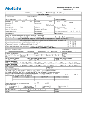 Metlife Formulario