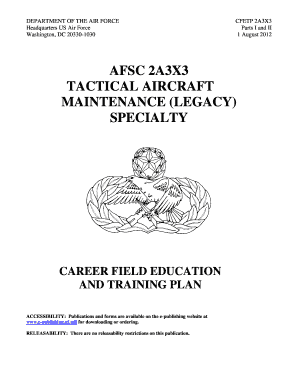  Afsc 2a3x3 Tactical Aircraft Maintenance Legacy U S Air Force 2012