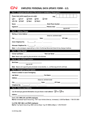Personal Update Form