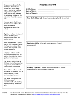 Eec Progress Reports  Form