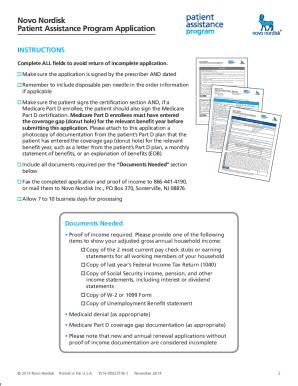 Novo Nordisk Patient Assistance Program Application Needy Meds Needymeds  Form