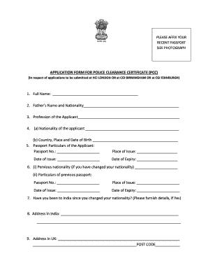 Pcc Application  Form