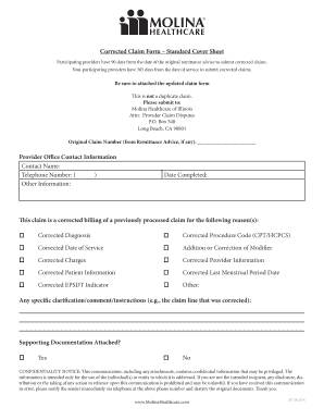 Molina Corrected Claim Form