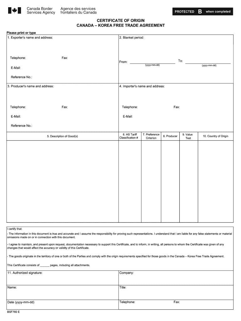 TRADE AGREEMENT between CANADA and KOREA  Cbsa Asfc Gc  Form