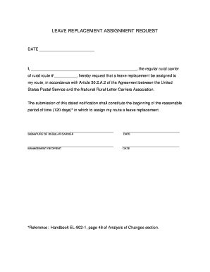 Replacement Leave Form