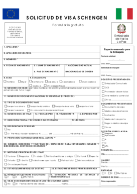 Solicitud De Visa Schengen  Form
