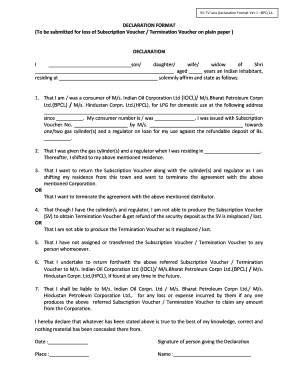 Subscription Voucher Indane Gas Form - Fill Out and Sign Printable ...