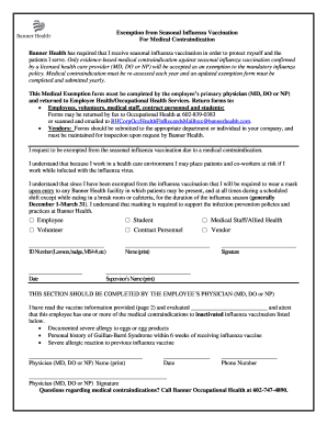 Banner Health Medical Exemption Form Influenza