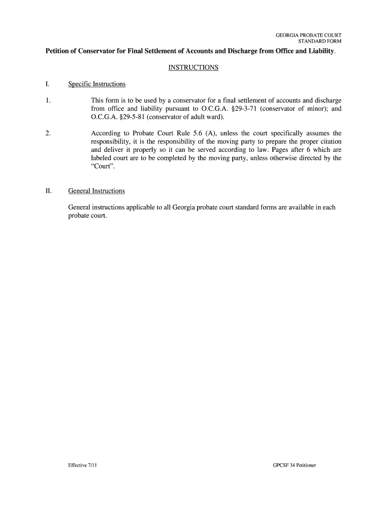 Georgia Probate Fillable Forms