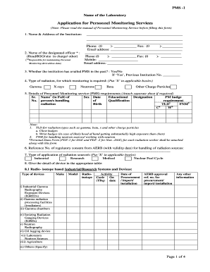 PMS 1 Form Atomic Energy Regulatory Board Aerb Gov