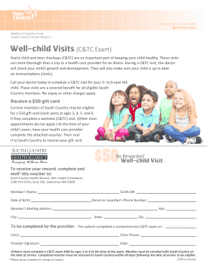 Well Child Visit Voucher PDF South Country Health Alliance Mnscha  Form