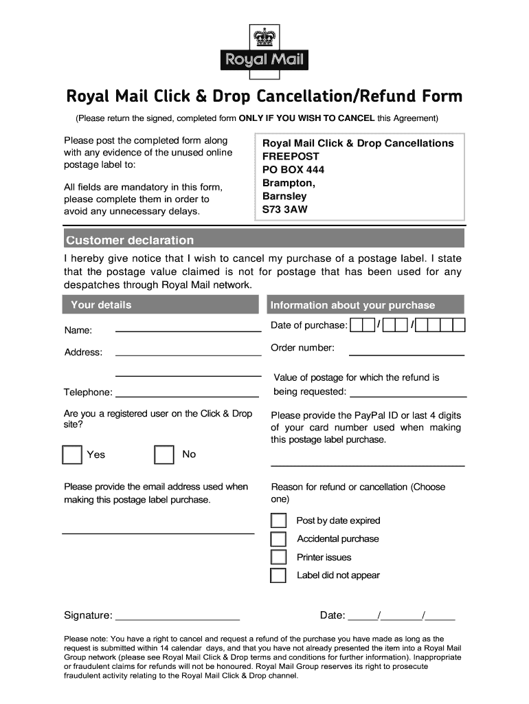 Royal Mail Redirection Form PDF