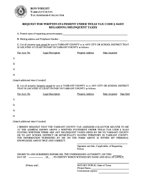 Bidder Authorization Form Tarrant County