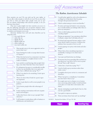 Rathus Assertiveness Scale PDF  Form