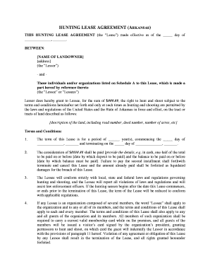 Hunting Lease Agreement  Form
