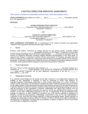 Casting Director Agreement  Form