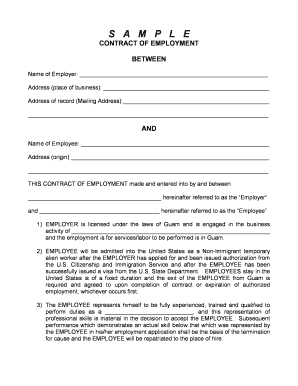 Employment Contract Sample PDF  Form
