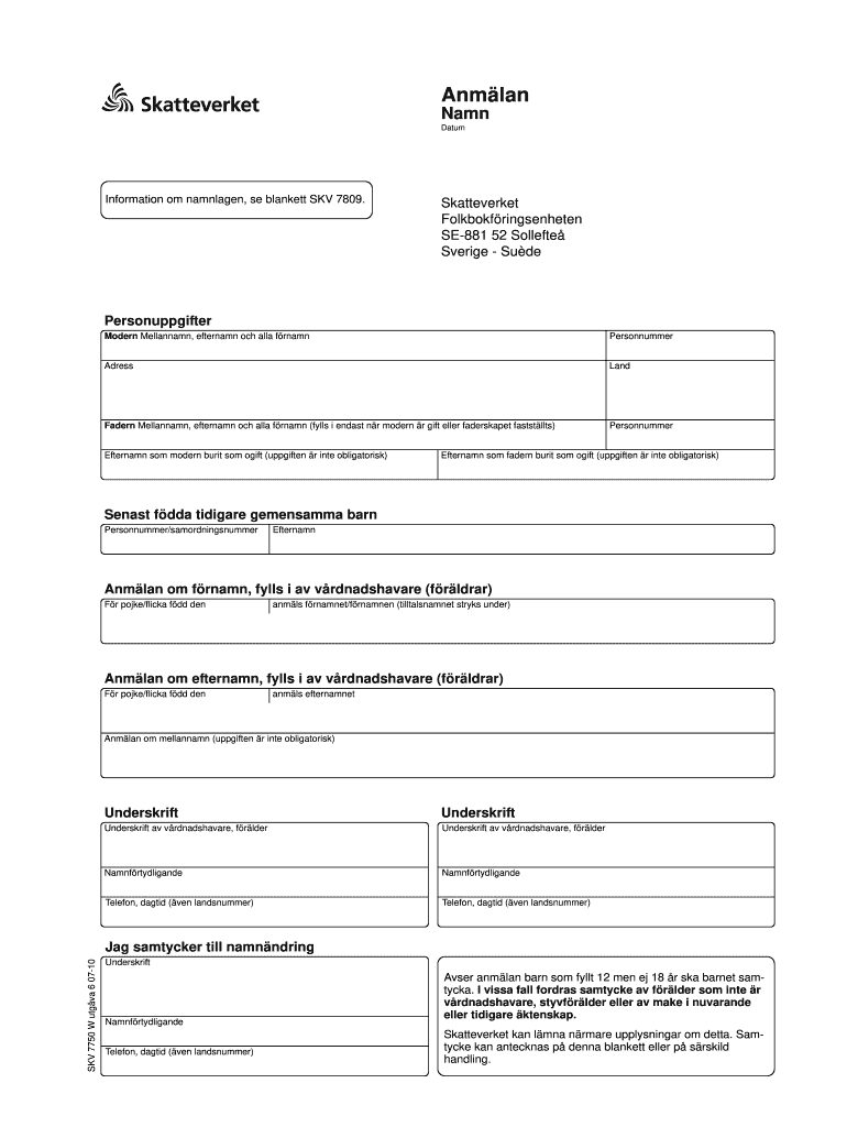 Skv 7750  Form