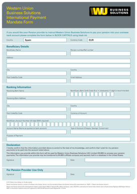 Western Union Papir  Form