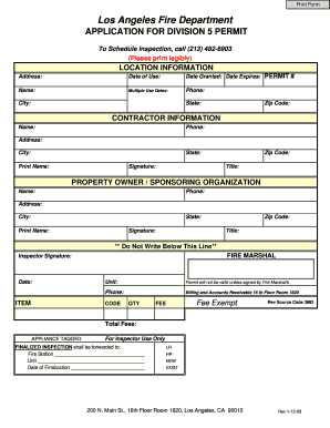 Lafd Application  Form