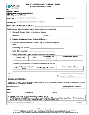 Sbi Pmjjby Form PDF Download