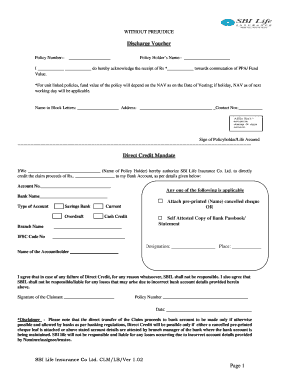 Discharge Voucher Sample  Form