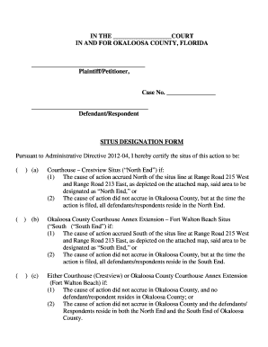 Situs Designation Form