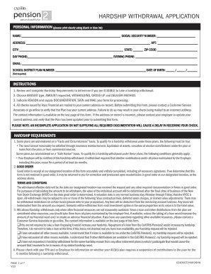 Calstrs Hardship Withdrawal  Form