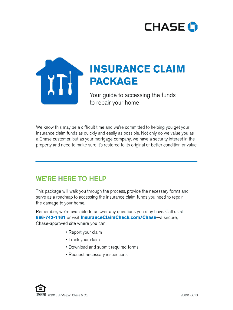 Chase Insurance Claim Package  Form
