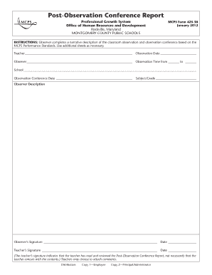  Observation Report Template Form 2012