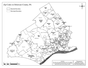 Zip Codes in Delaware County, PA PDF Co Delaware Pa  Form