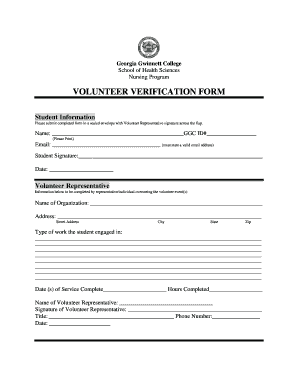 Volunteer Verification Form