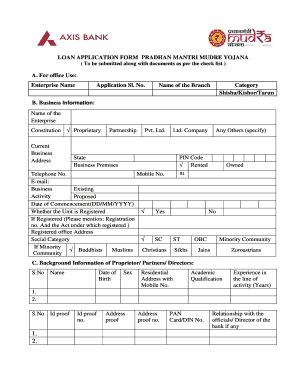 Mudra Loan Form