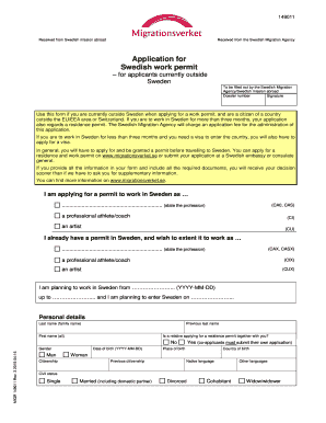 Swedish Work Visa  Form