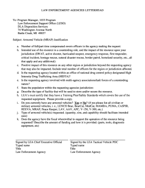 Sample Vehicle Justification Letter  Form