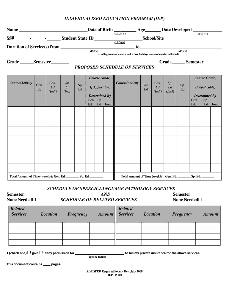 Get and Sign Iep Goals for Autistic Child 2008-2022 Form