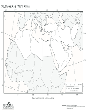 Blank Map of Middle East PDF  Form