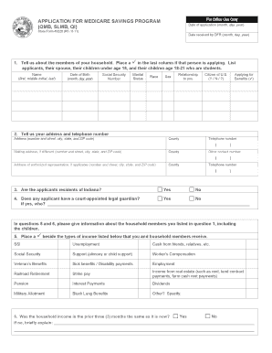 Medicare Savings Application  Form