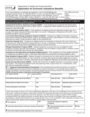 Application for Economic Assistance Benefits Nebraska Benefitscheckup  Form