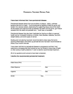 Periodontal Refusal Form