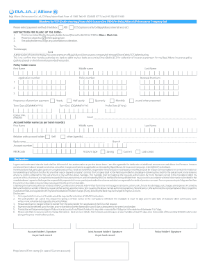 Bajaj Allianz Life Ecs Form PDF