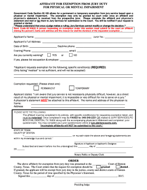 Denton County Jury Duty Questionnaire  Form