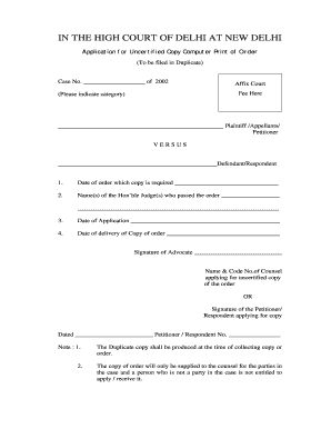 Certified Copy Application Form PDF