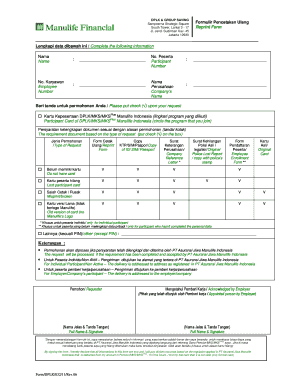 Kartu Dplk Manulife Hilang  Form