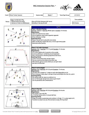 Soccer Training Session Plan Template PDF  Form