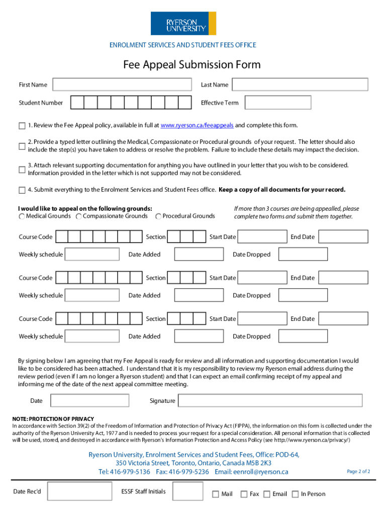 Ryerson Appeal  Form