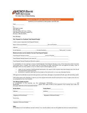 Fixed Deposit Receipt Format PDF