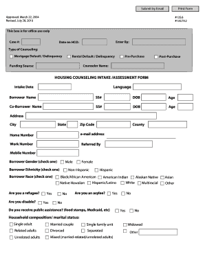 Housing Counseling Intake Assessment Form Catholic Charities